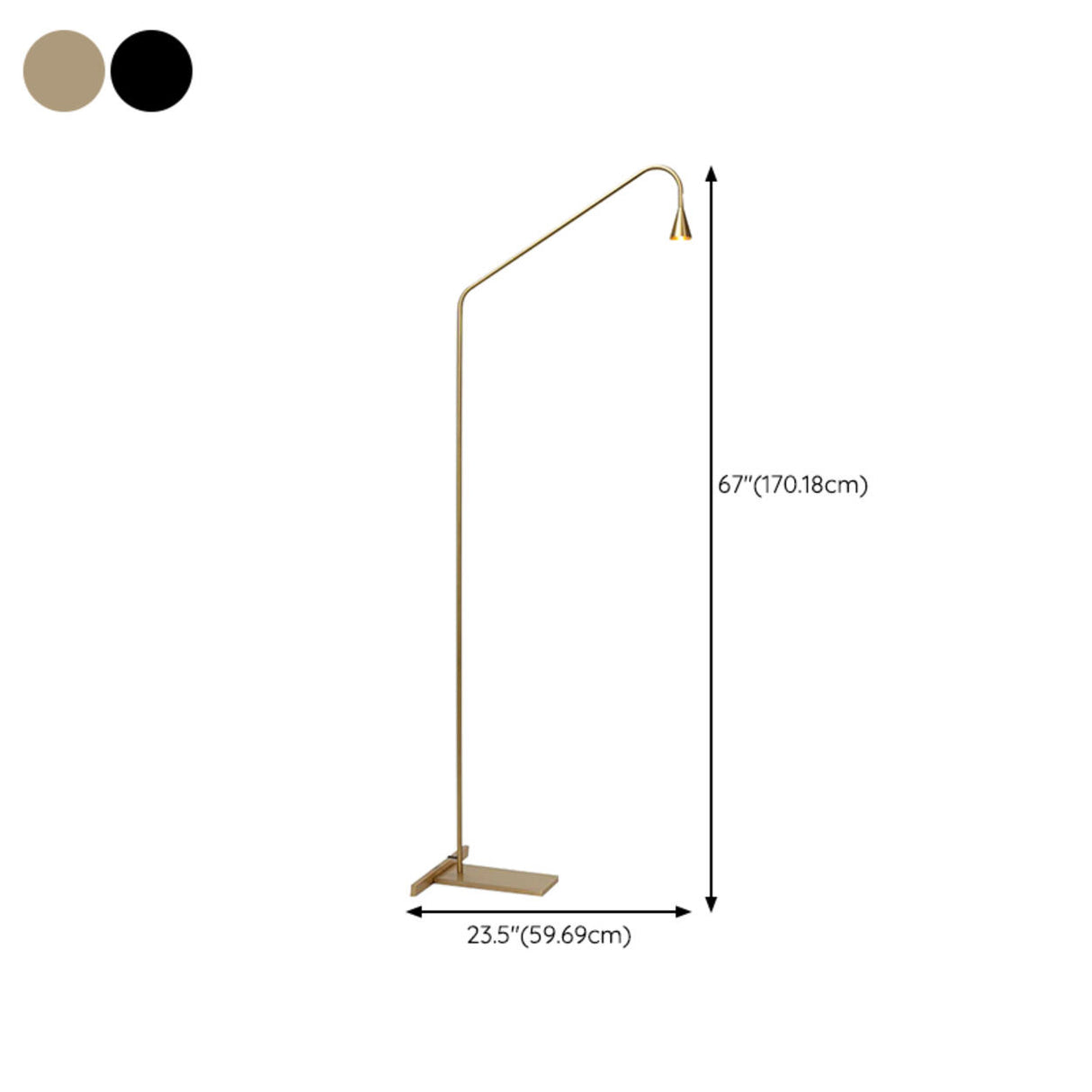 Minimalist Bedside Gold Metal Austere-F Floor Lamp 