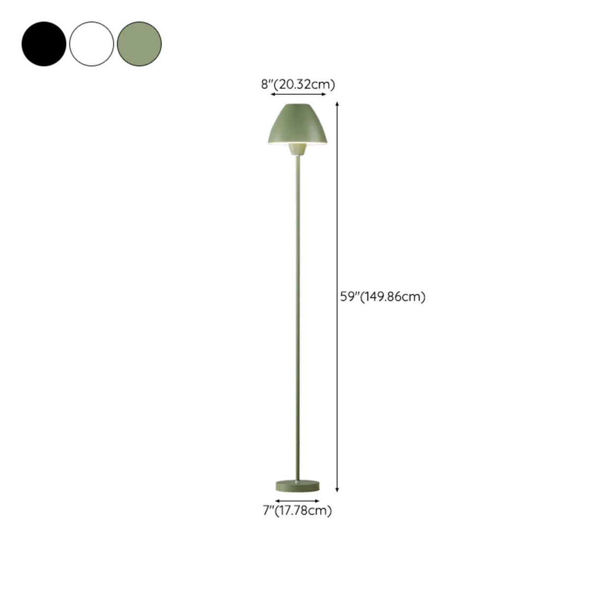 Minimalist Bedside Green Dome Adjustable Floor Lamp 