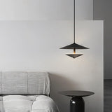 Minimalist Black Alloy LED Geometric Pendant Light Image - 1