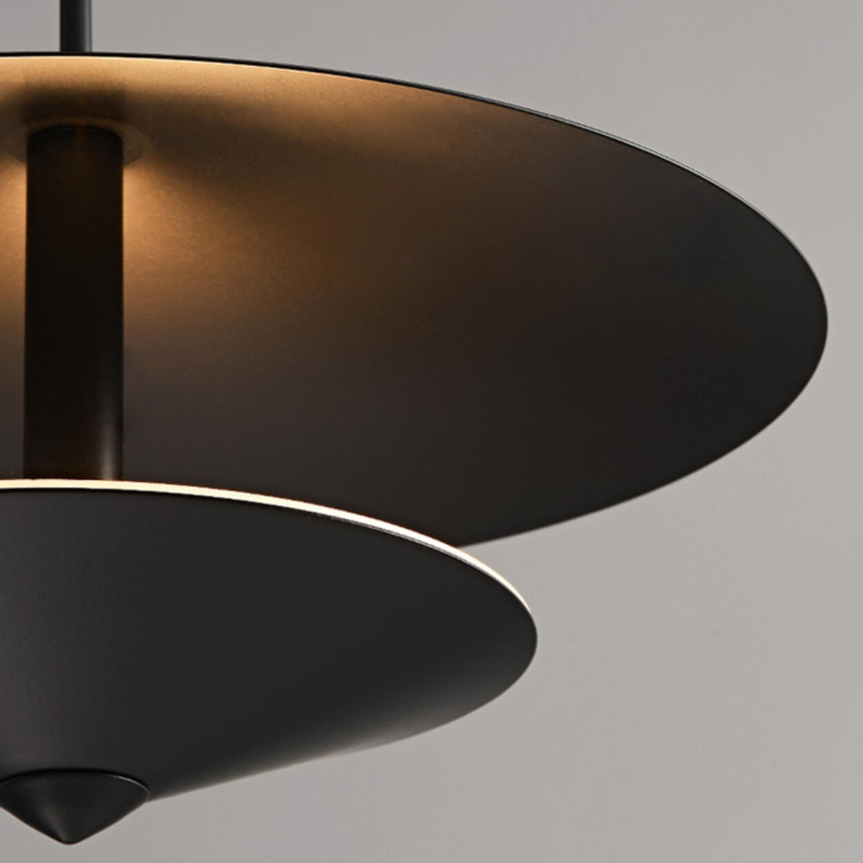 Minimalist Black Alloy LED Geometric Pendant Light Image - 7