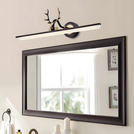 Minimalist Black Antler Linear Metal Vanity Light Image - 1