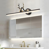 Minimalist Black Antler Linear Metal Vanity Light Image - 2