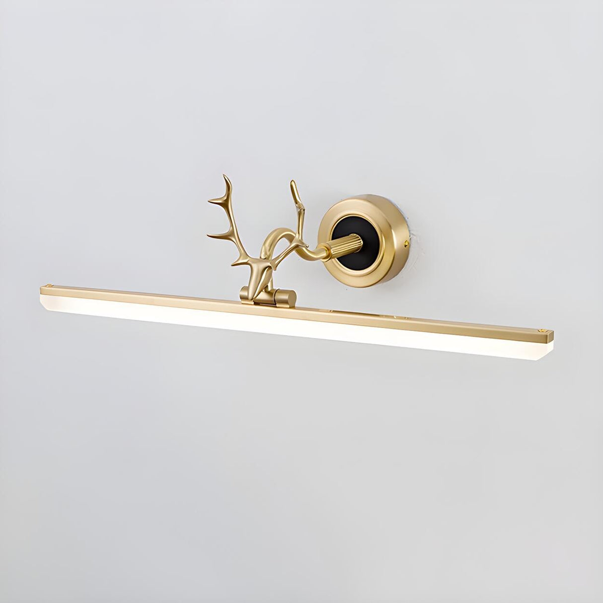 Minimalist Black Antler Linear Metal Vanity Light Image - 5