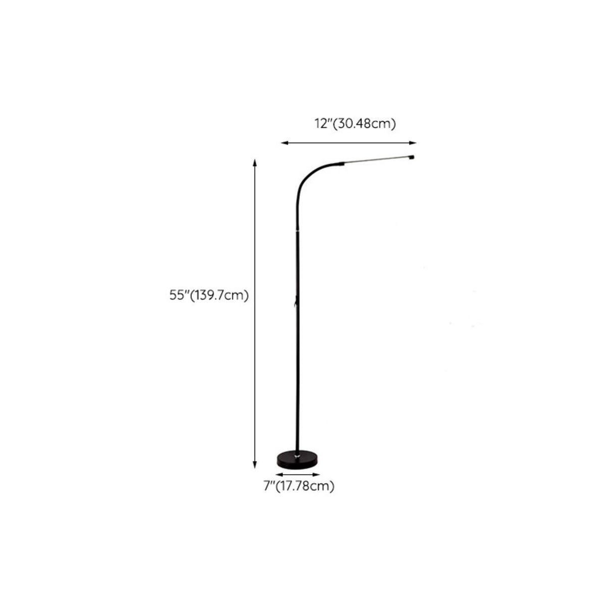 Minimalist Black Arced Linear Metal LED Floor Lamp 