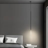 Minimalist  Black Bedroom Cylinder Metal Pendant Light Image - 1