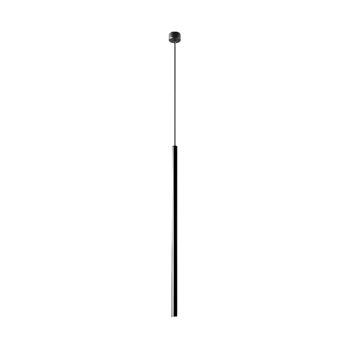 Minimalist  Black Bedroom Cylinder Metal Pendant Light Image - 6