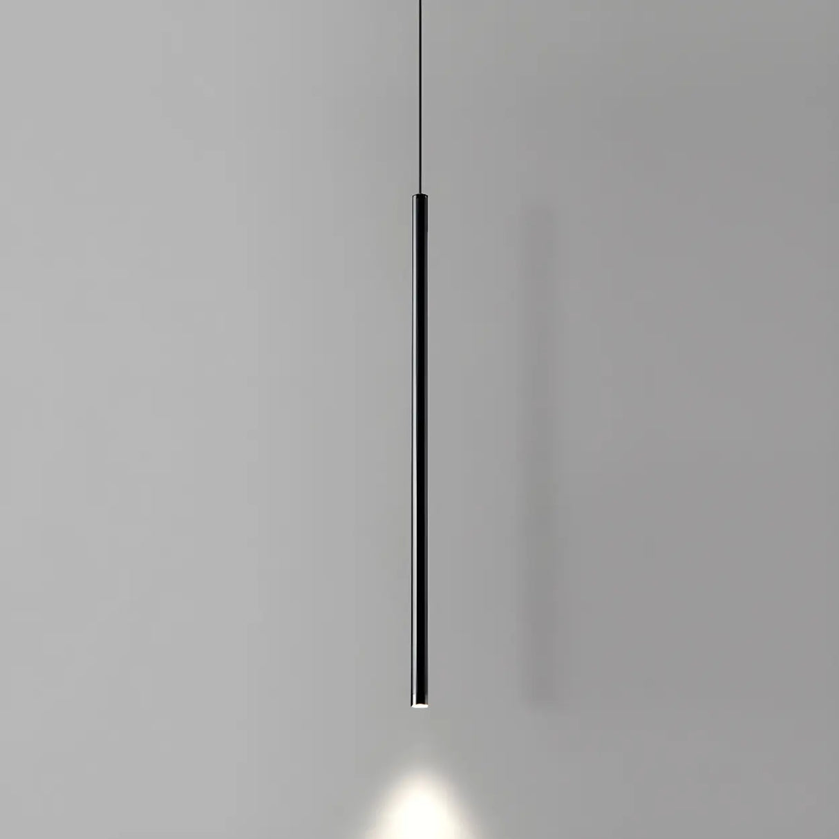 Minimalist  Black Bedroom Cylinder Metal Pendant Light Image - 7