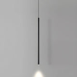 Minimalist  Black Bedroom Cylinder Metal Pendant Light Image - 7