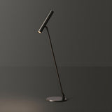 Minimalist Black Brass LED Cylindrical Shade Table Lamp Image - 10