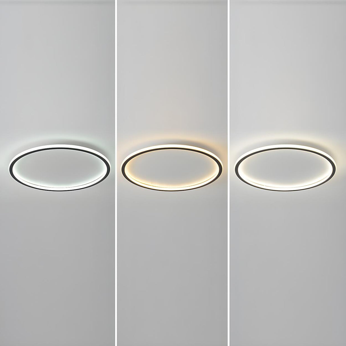 Minimalist Black Circle LED Flush Mount Ceiling Light Image - 14