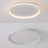 Minimalist Black Circle LED Flush Mount Ceiling Light Image - 15