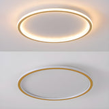 Minimalist Black Circle LED Flush Mount Ceiling Light Image - 16