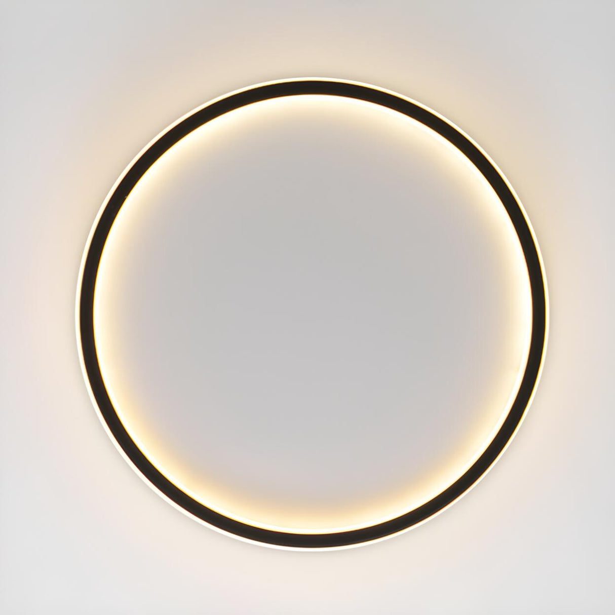 Minimalist Black Circle LED Flush Mount Ceiling Light Image - 17