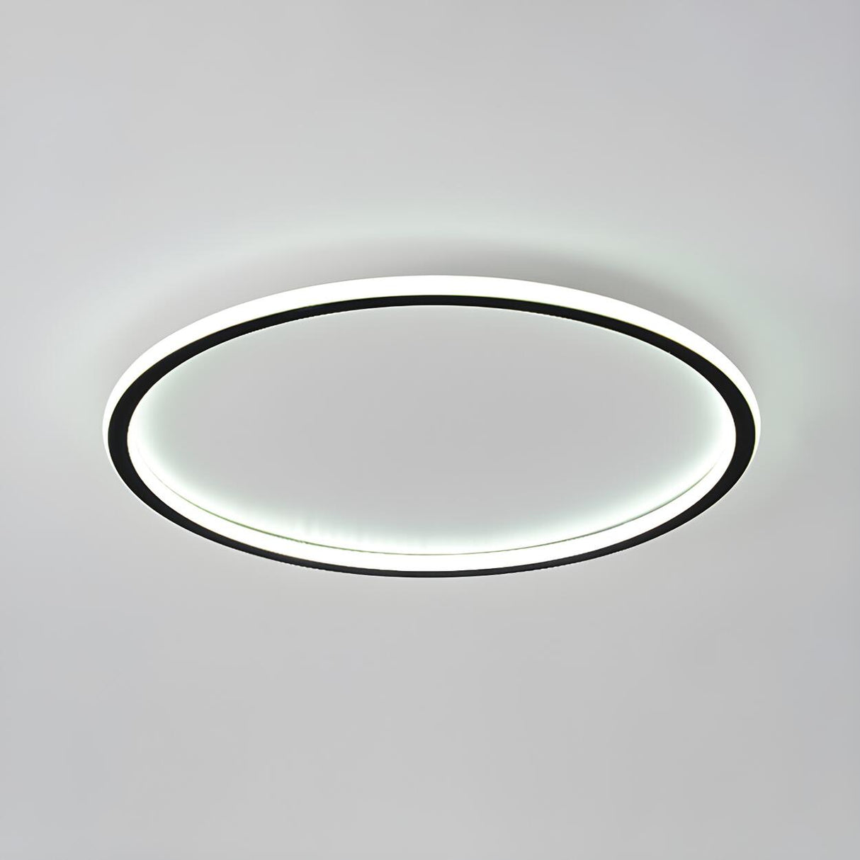 Minimalist Black Circle LED Flush Mount Ceiling Light Image - 2