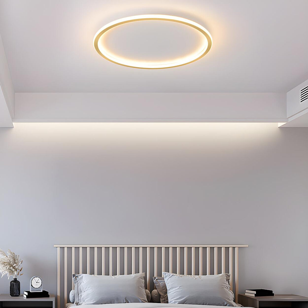 Minimalist Black Circle LED Flush Mount Ceiling Light Image - 21