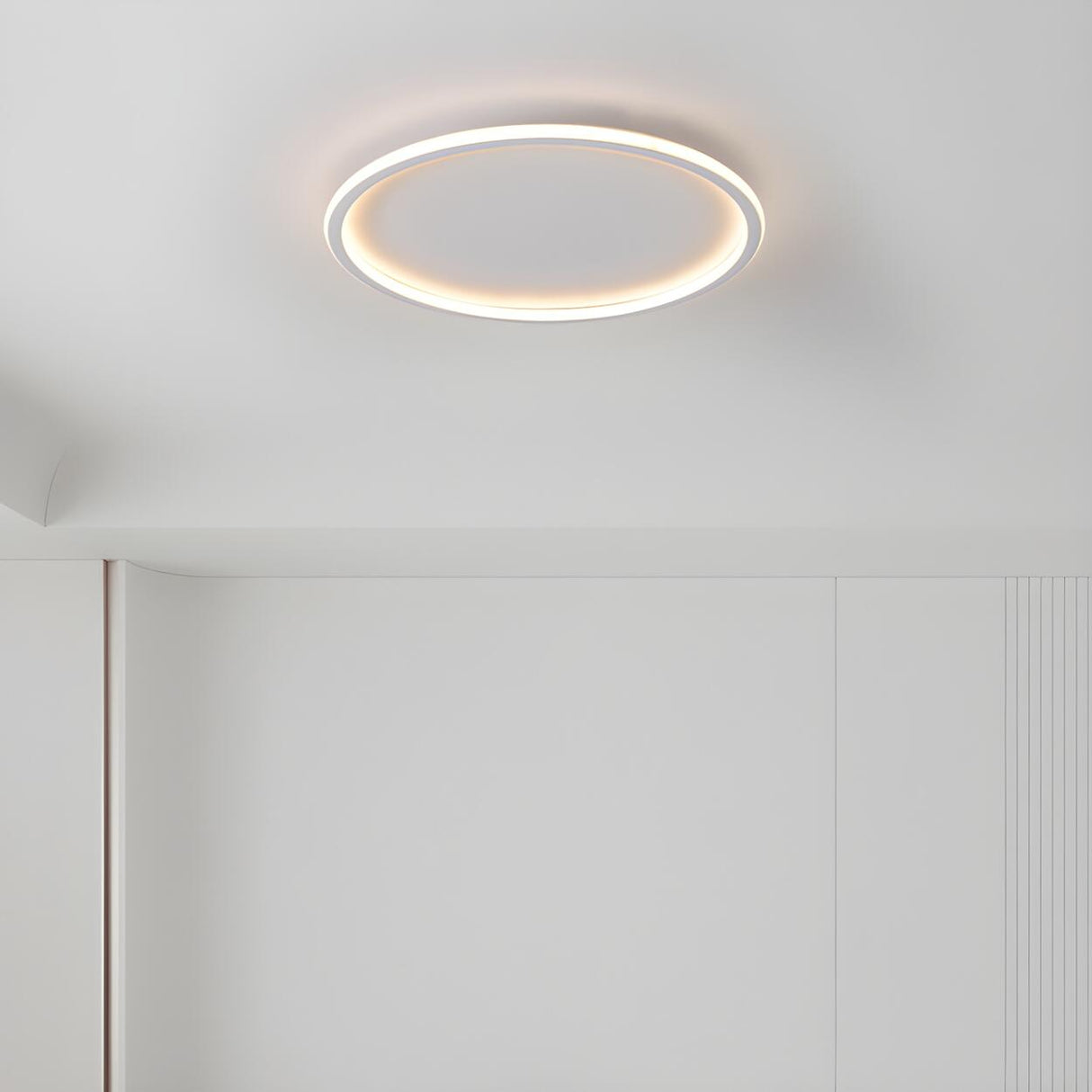 Minimalist Black Circle LED Flush Mount Ceiling Light Image - 5