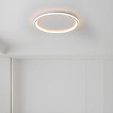 Minimalist Black Circle LED Flush Mount Ceiling Light Image - 5