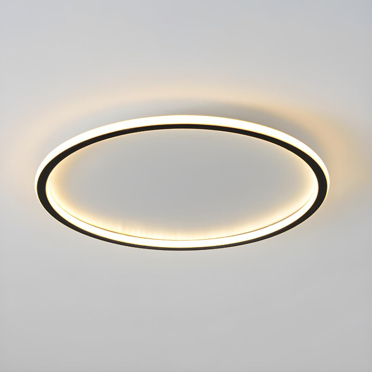 Minimalist Black Circle LED Flush Mount Ceiling Light Image - 6