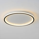 Minimalist Black Circle LED Flush Mount Ceiling Light Image - 6