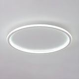 Minimalist Black Circle LED Flush Mount Ceiling Light Image - 7