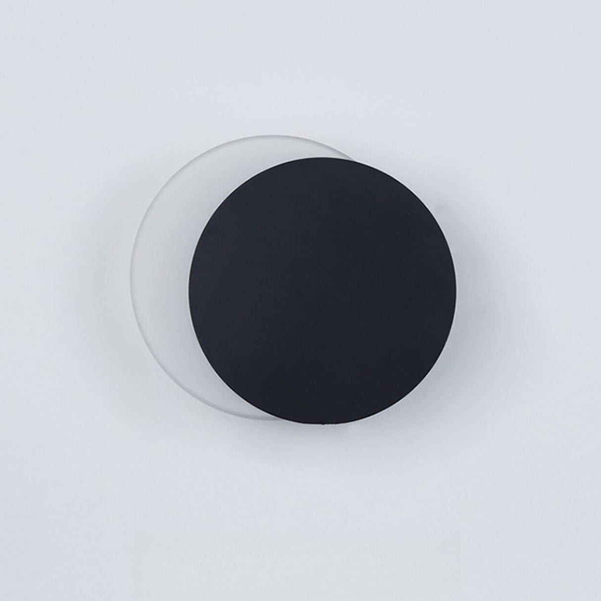 Minimalist Black Circular Metal LED Wall Sconce Image - 13