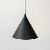 Minimalist Black Cone Bedroom Pendant Light Flexible Length Image - 11