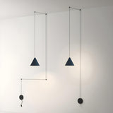 Minimalist Black Cone Bedroom Pendant Light Flexible Length Image - 4