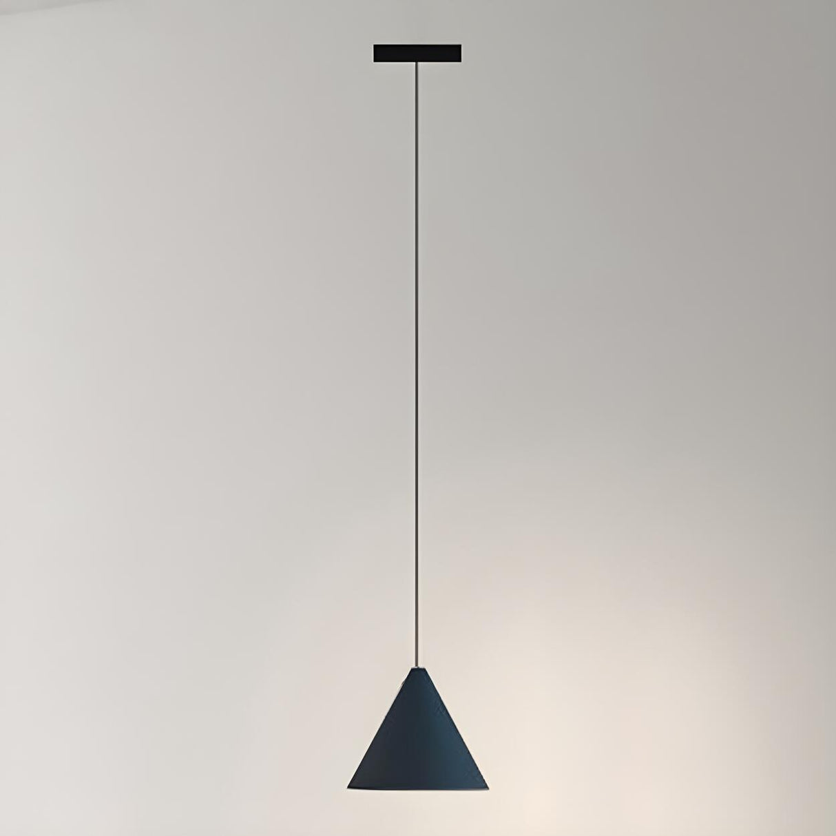 Minimalist Black Cone Bedroom Pendant Light Flexible Length Image - 5