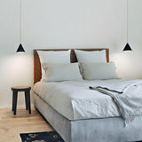 Minimalist Black Cone Bedroom Pendant Light Flexible Length Image - 6