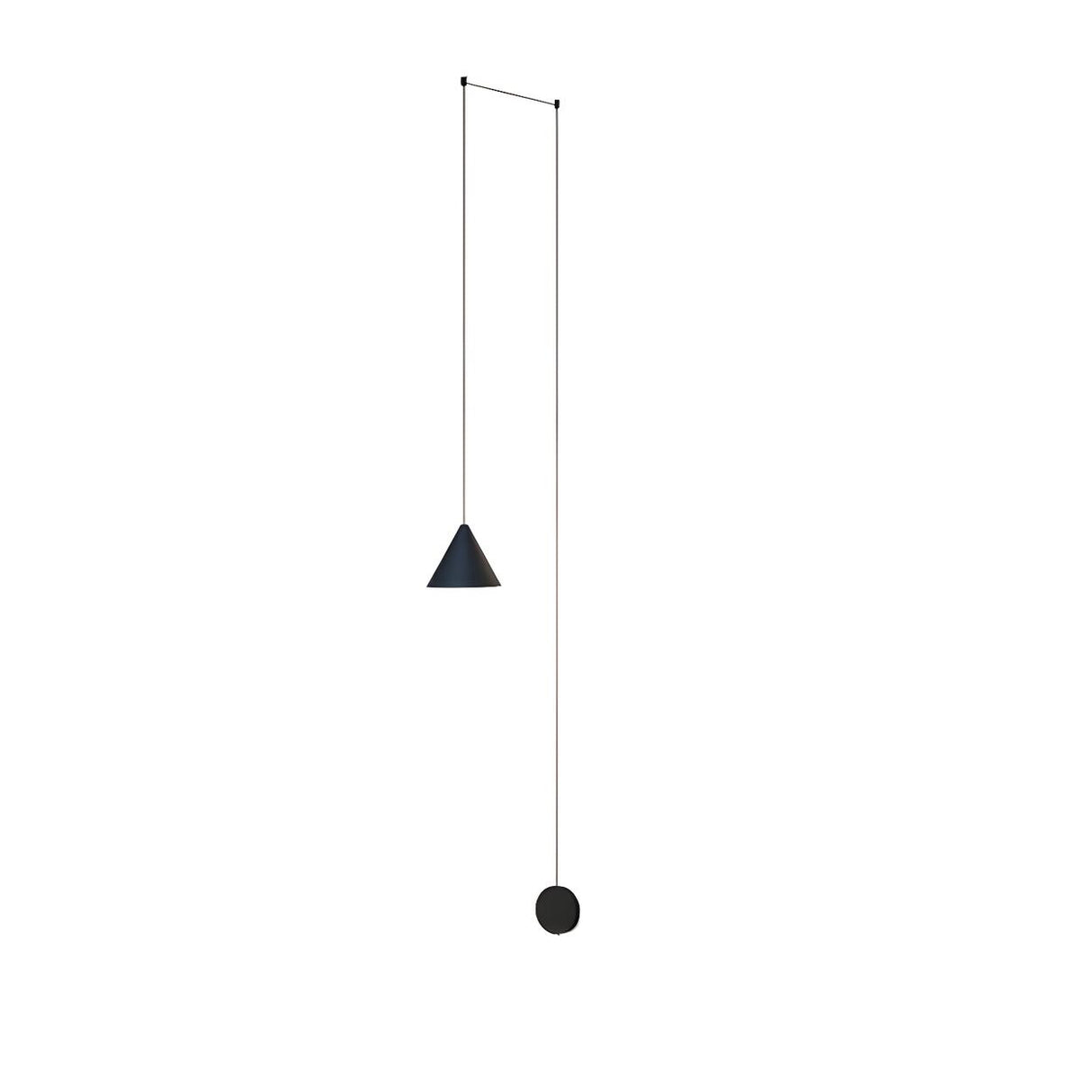 Minimalist Black Cone Bedroom Pendant Light Flexible Length Image - 9