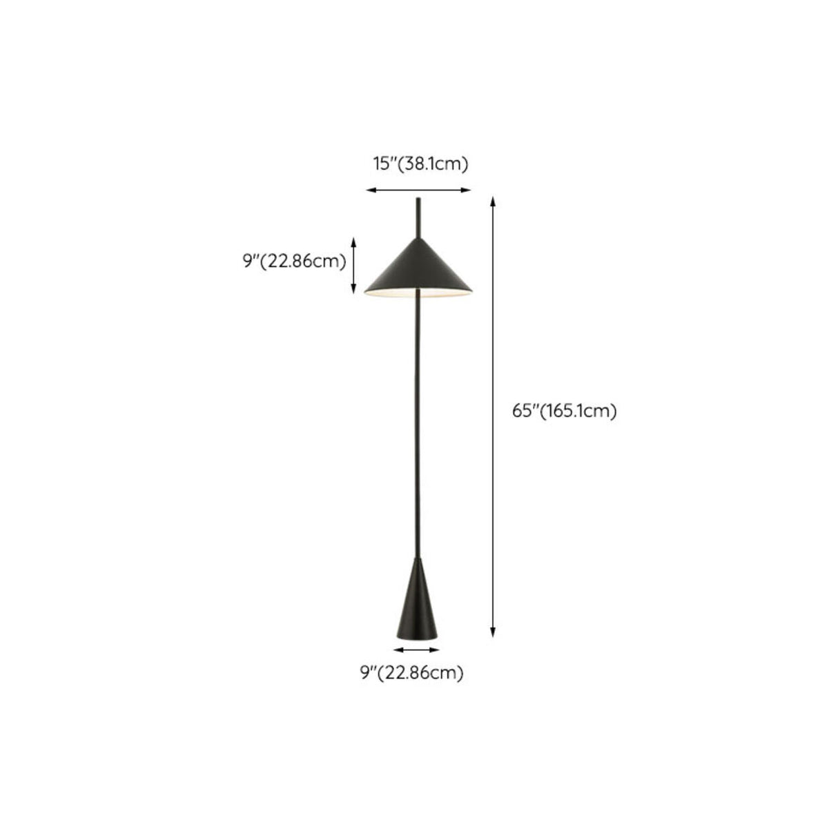 Minimalist Black Cone Metal Living Room Floor Lamp 