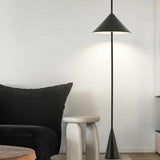 Minimalist Black Cone Metal Living Room Floor Lamp Image - 5