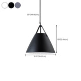 Minimalist Black Cone Pendant Light Bedroom Adjustable Cord #size