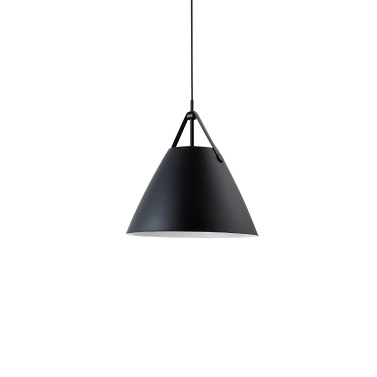 Minimalist Black Cone Pendant Light Bedroom Adjustable Cord Image - 5