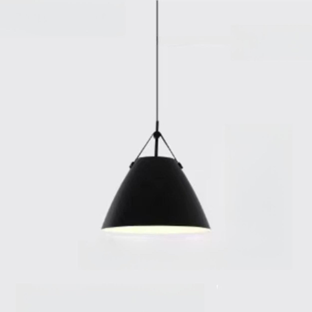 Minimalist Black Cone Pendant Light Bedroom Adjustable Cord Image - 6