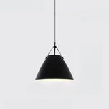 Minimalist Black Cone Pendant Light Bedroom Adjustable Cord Image - 6