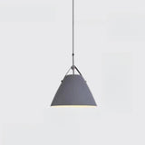 Minimalist Black Cone Pendant Light Bedroom Adjustable Cord Image - 7