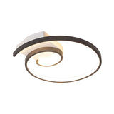 Minimalist Black Curled LED Flush Mount Ceiling Light Image - 3