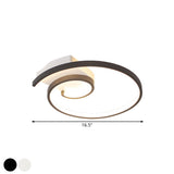 Minimalist Black Curled LED Flush Mount Ceiling Light Image - 4