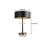 Minimalist Black Cylinder Metal Bedroom Table Lamp #size