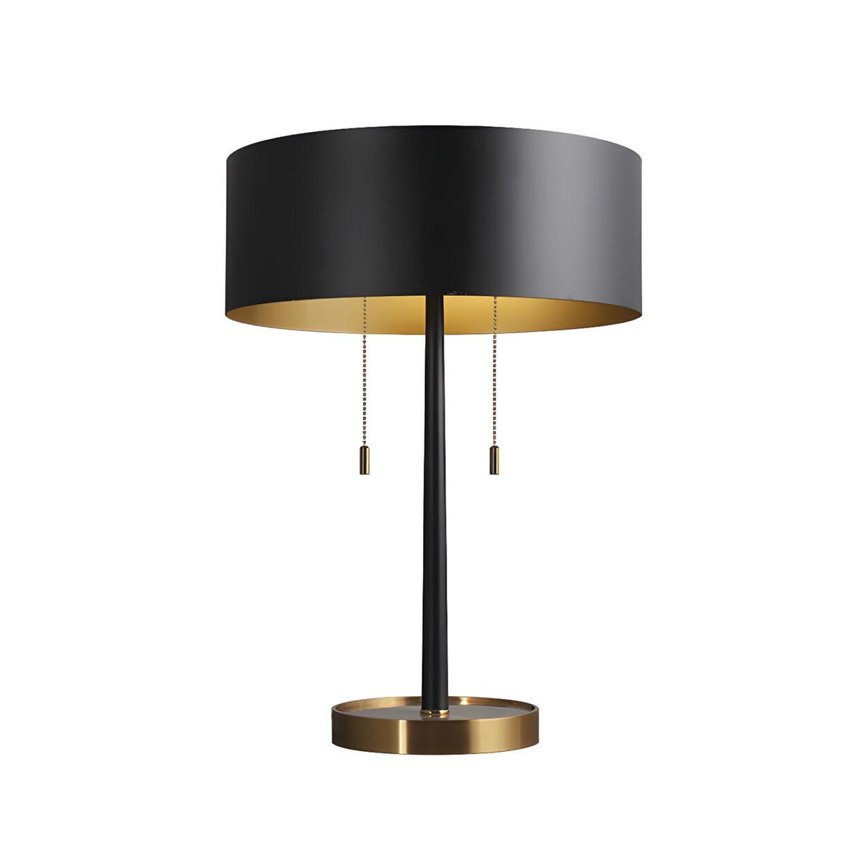 Minimalist Black Cylinder Metal Bedroom Table Lamp Image - 6