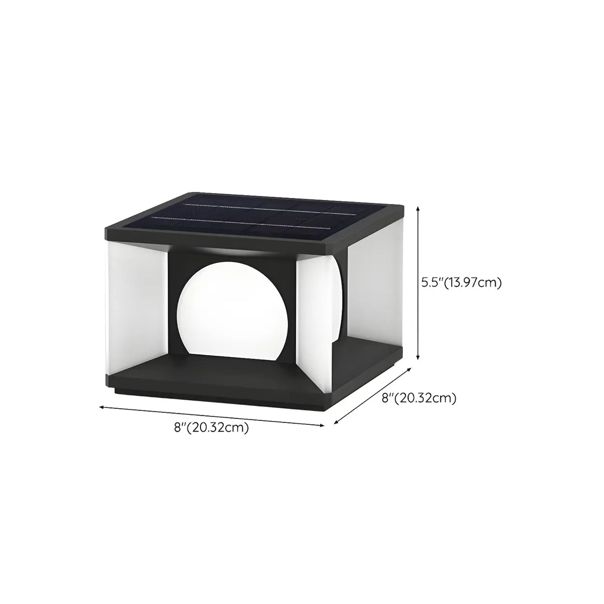 Minimalist Black Decor Cube Metal Outdoor Table Lamp 