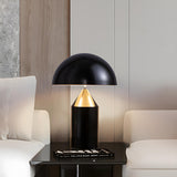 Minimalist Black Dome Modern Geometric Metal Table Lamp Image - 1