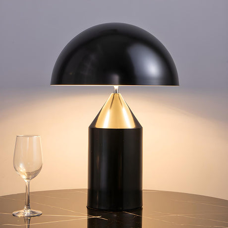 Minimalist Black Dome Modern Geometric Metal Table Lamp Image - 2