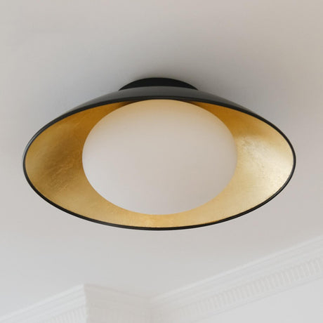 Minimalist Black Dome Semi-Flush Mount Ceiling Light Image - 2