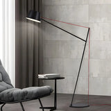 Minimalist Black Drum Metal Modern LED Floor Lamp Image - 13