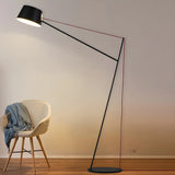 Minimalist Black Drum Metal Modern LED Floor Lamp Image - 15