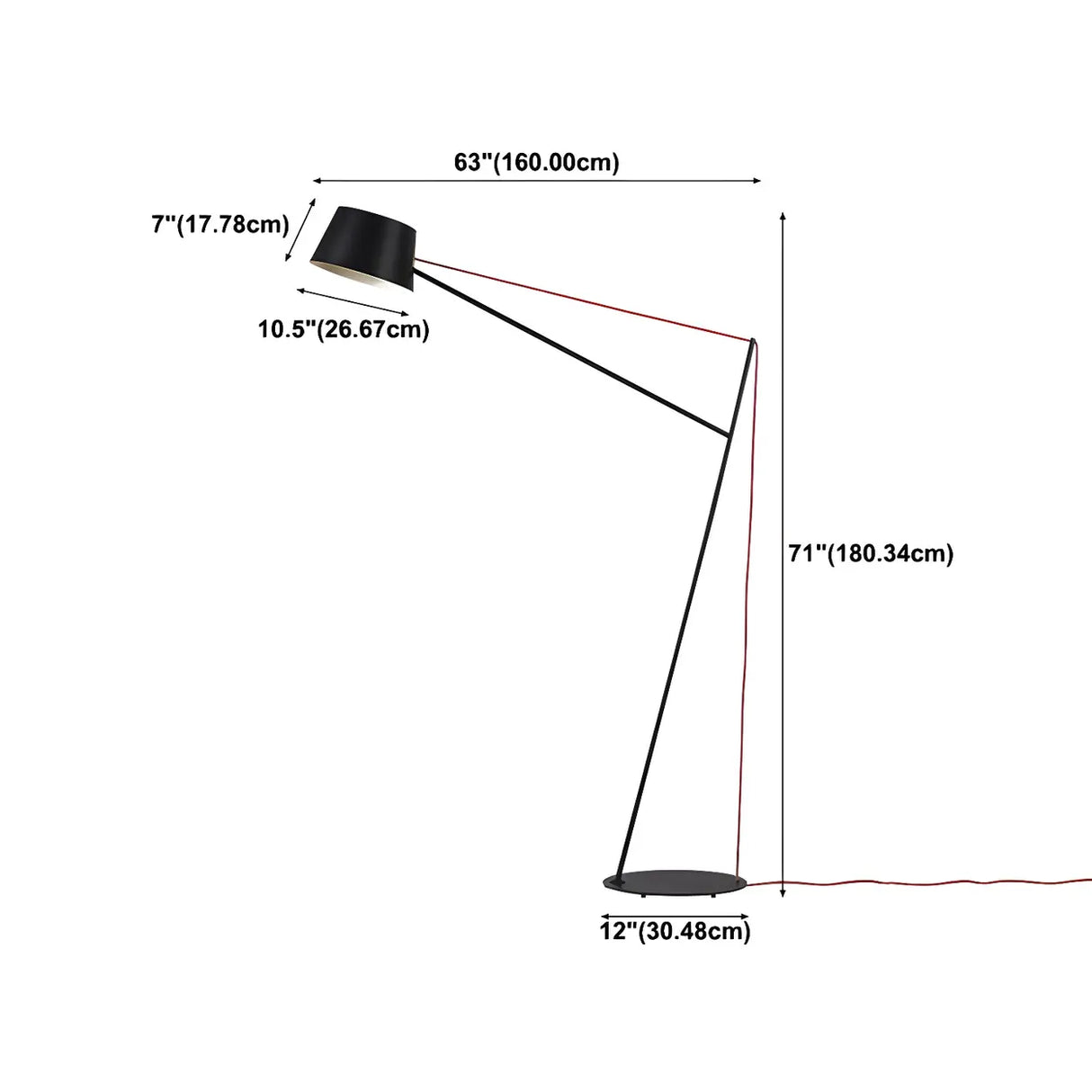 Minimalist Black Drum Metal Modern LED Floor Lamp 