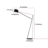 Minimalist Black Drum Metal Modern LED Floor Lamp #size