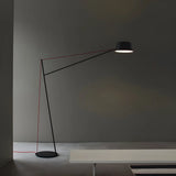 Minimalist Black Drum Metal Modern LED Floor Lamp Image - 3